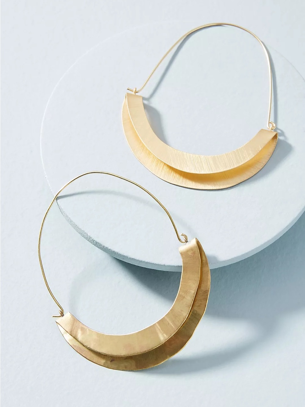 Anthropologie Folded Crescent Demi-Hoop Earrings - New without tags